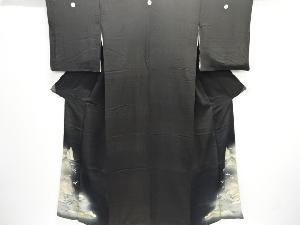 アンティーク　錦紗楼閣・山水模様刺繍留袖